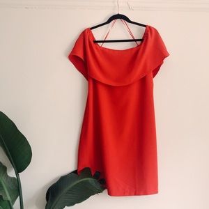 Charles Henry Off the Shoulder Red Dress